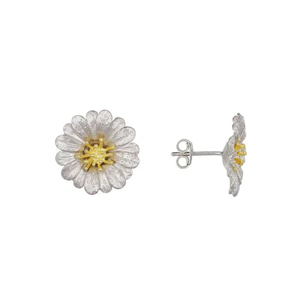 Silver Daisy Earrings (Made in Italy)